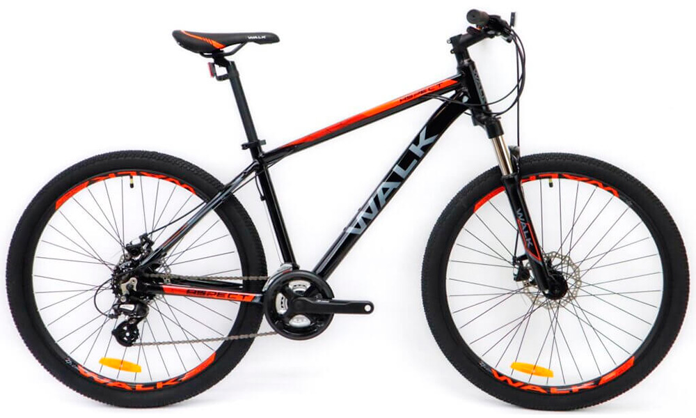 Фотография Велосипед WALK ASPECT 27,5″ 2021, размер L, Черно-оранжевый